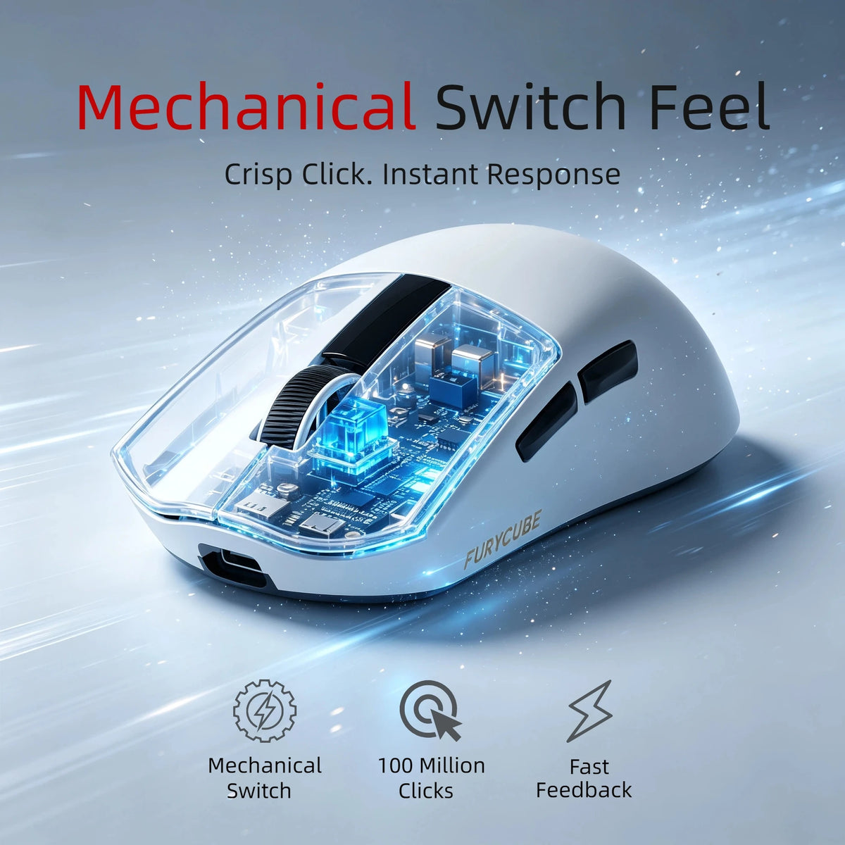 Ultra Light Gaming Mouse Wireless 59g 12000DPI 3-Mode Connection PAW3311 Sensor RGB Base Station Smart Display Professional Mouse Gamer