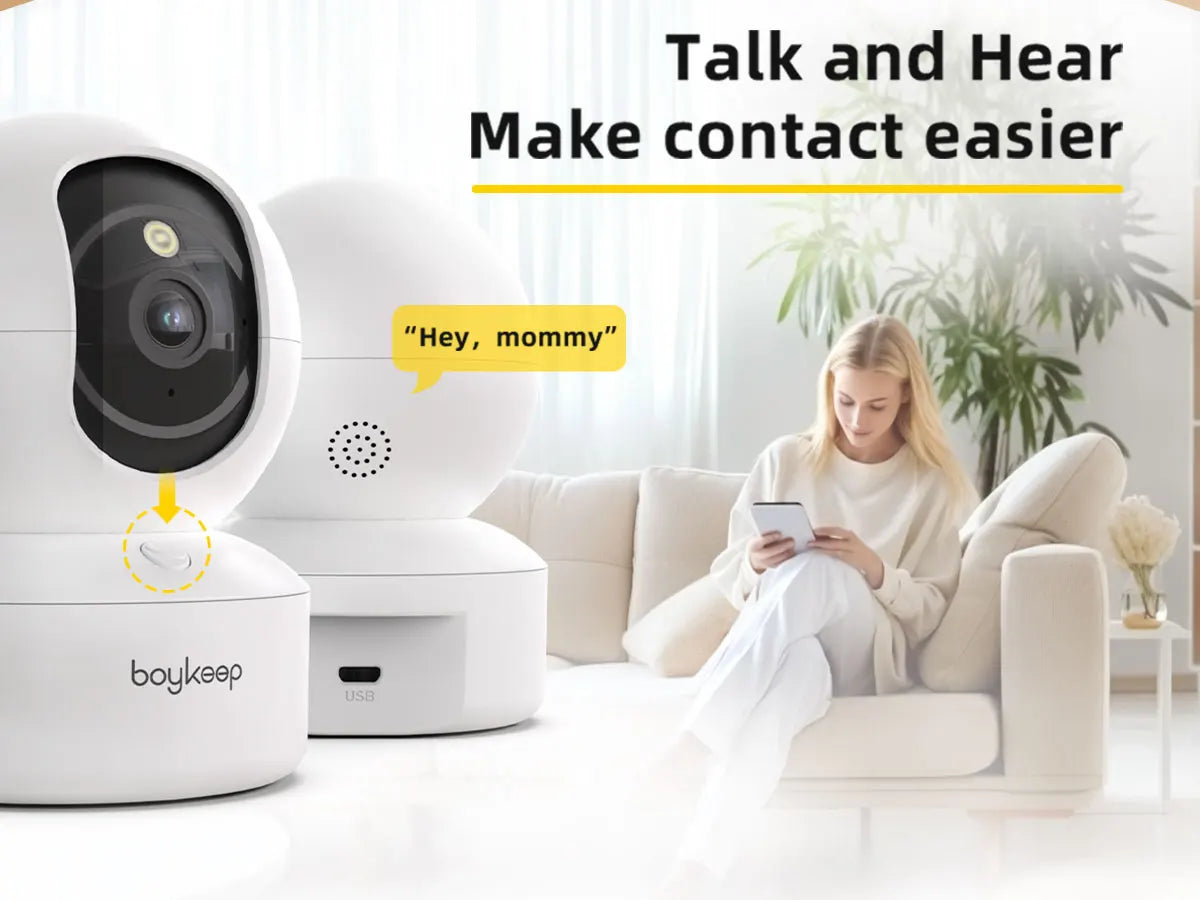Boykeep 2K Pet Dog Camera with Phone App, 5G/2.4GHz WiFi Indoor Security Baby Camera, 360° Pan & Tilt, 2-Way Audio, Night Vision Deals 4 U   Deals 4 U