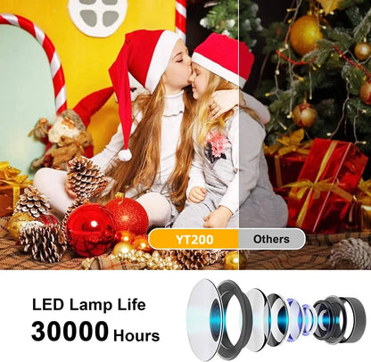 YT200 Smart home high-definition miniature portable projector small mobile phone projector wireless Projection Support 1080p Deals 4 U  Gaming Accessories Deals 4 U