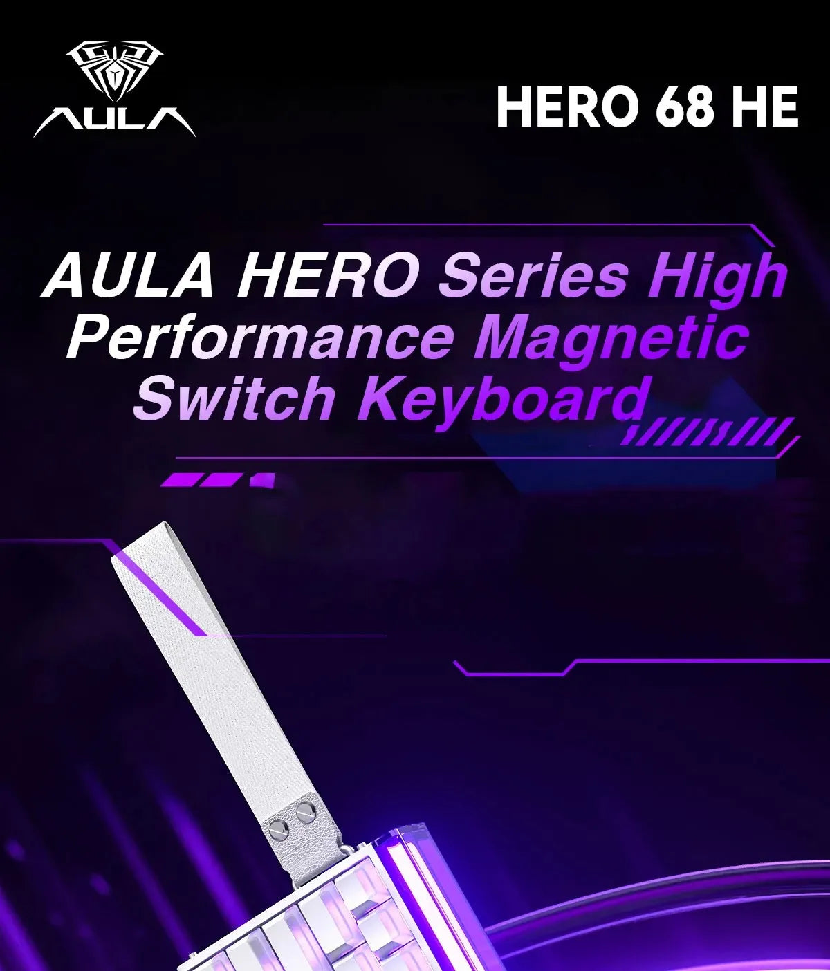 AULA HERO 68HE Magnetic Switch Keyboard RGB Gaming Mechanical Keyboard Rapid Trigger 8K Return Wired Esports Custom Keyboard Deals 4 U   Deals 4 U