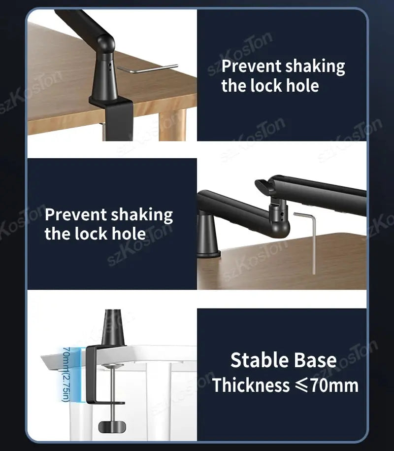 Professional Studio Low Profile Mic Arm with Extended Riser Cable Management Adjustable Microphone Stand for SM7B MV7 AM8 K688 Deals 4 U  Streaming Equipment Deals 4 U