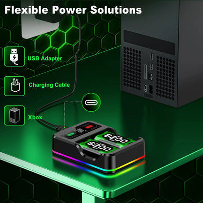BEBONCOOL X248 2*6200 mWh Rechargable Batteries Pack For XBOX Serise S/X and XBOX ONE S/X/Elite With＆ Chaging Cable Deals 4 U  Console Accessories Deals 4 U
