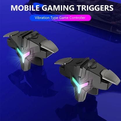 1/2pcs RGB/Mechanical 4 Finger Mobile Gaming Trigger for PUBG Game Controller Gamepad Aim Trigger Button for Smart Phone