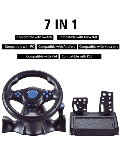 DATA FROG Racing Steering Wheel Vibration Controller Gaming Simracing Car Pedal For Switch  PS2 PS3 PS4 Xbox One PC Deals 4 U  Gaming Accessories Deals 4 U