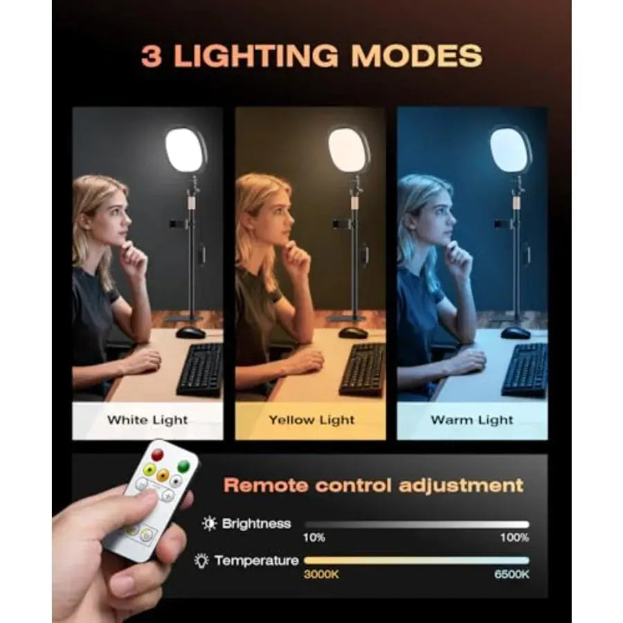 Ring Light for Desk, Soft Lighting for Zoom and Video Calls, Selfie Light with Stand and Phone Holder, CRI 97+ Webcam Light for Deals 4 U  Streaming Equipment Deals 4 U
