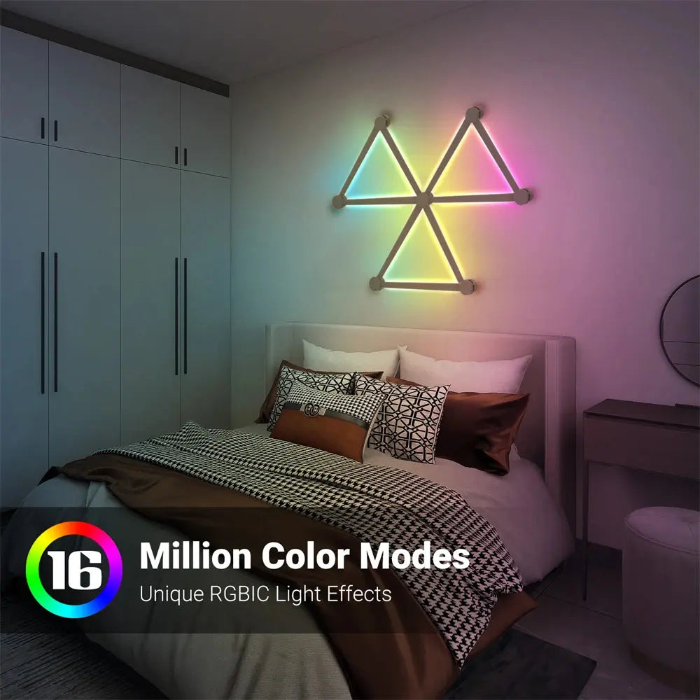 Splicing Light DIY Atmosphere Light RGB Smart Wall Light Voice Control Lamp for Esports Room Bedroom Bar Decoration Night Light Deals 4 U  RGB Hexagon Wall Lights Deals 4 U