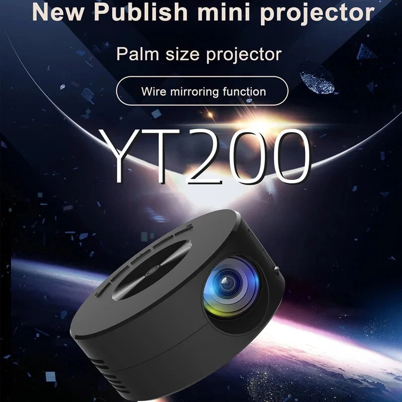YT200 Smart home high-definition miniature portable projector small mobile phone projector wireless Projection Support 1080p Deals 4 U   Deals 4 U