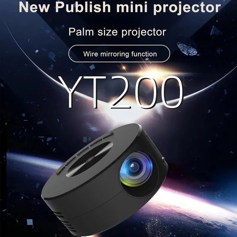 YT200 Smart home high-definition miniature portable projector small mobile phone projector wireless Projection Support 1080p Deals 4 U  Gaming Accessories Deals 4 U