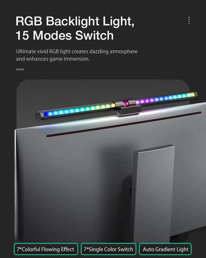 LED Desk Lamp Monitor Screen Light Bar RGB Computer Atmosphere Double sided Lights  For Work Study Read Gaming Dimming Lighting