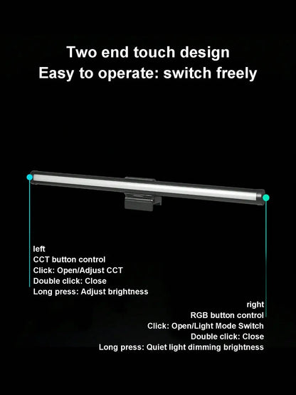 LED Desk Lamp Monitor Screen Light Bar RGB Computer Atmosphere Double sided Lights  For Work Study Read Gaming Dimming Lighting
