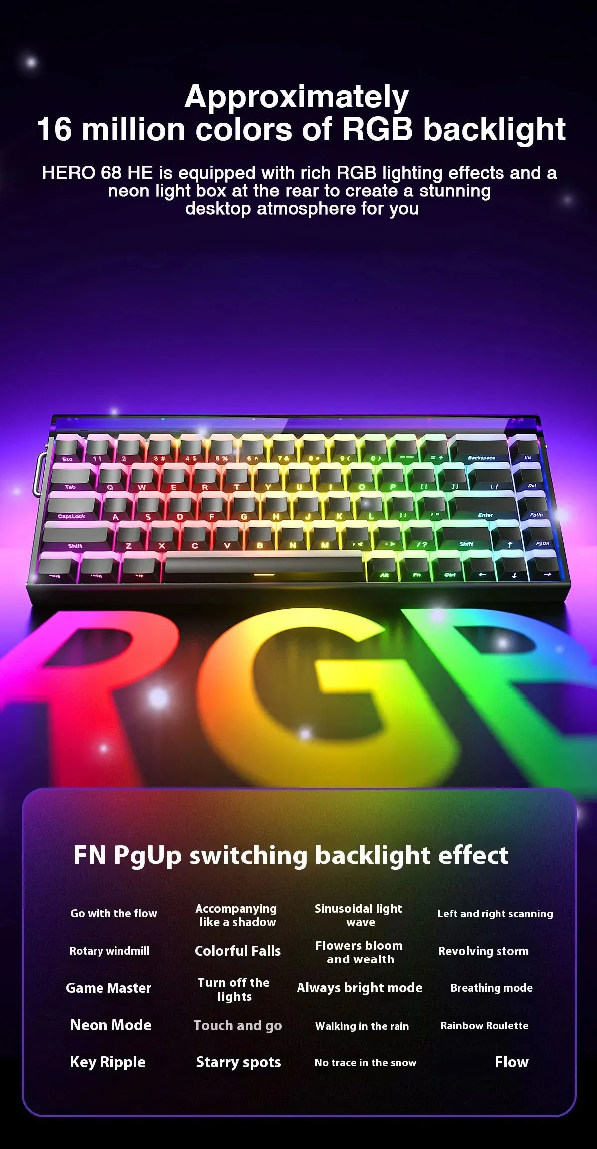 AULA HERO 68HE Magnetic Switch Keyboard RGB Gaming Mechanical Keyboard Rapid Trigger 8K Return Wired Esports Custom Keyboard Deals 4 U   Deals 4 U