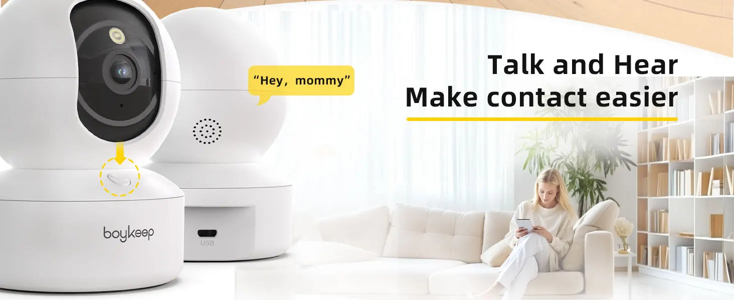 Boykeep 2K Pet Dog Camera with Phone App, 5G/2.4GHz WiFi Indoor Security Baby Camera, 360° Pan & Tilt, 2-Way Audio, Night Vision Deals 4 U   Deals 4 U