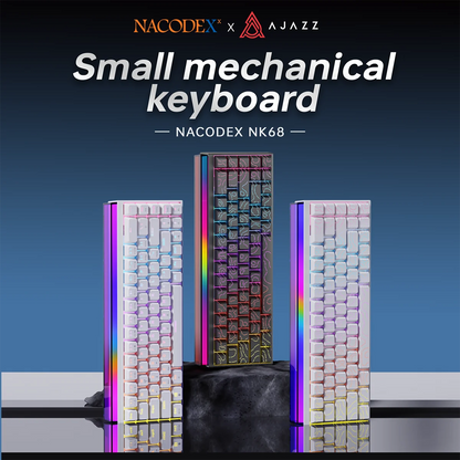 Mechanical Keyboard AJAZZ NK68 68-key hot-swappable gaming keyboard with RGB backlit keys ergonomic design and USB wired
