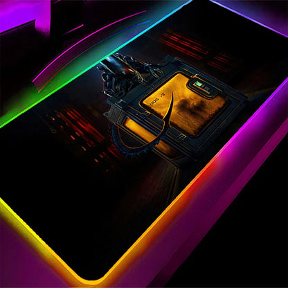 RGB Mouse Pad Larger XXL Office Laptop Backlight Speed Computer Keyboard LED Desk Mat Gaming Accessories A-Aliens Movie Mousepad