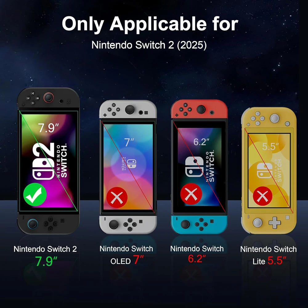 Tempered Glass Protector For Nintendo Switch 2 2025 Accessories Screen Protector For Switch 2 Accessoires With Joystick Cap
