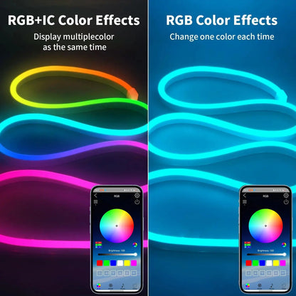 Bluetooth RGB Neon LED Strip 1-10m DC5V USB IP65 Waterproof Flexible Tape with App/Remote Control Music Sync for Home Decor Deals 4 U  RGB Hexagon Wall Lights Deals 4 U