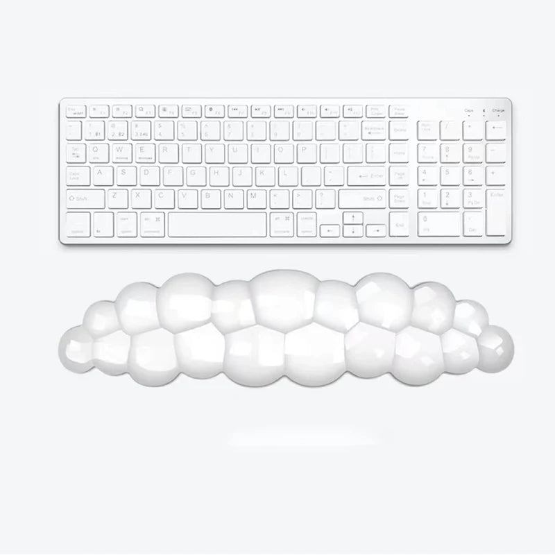 Ergonomic Cloud Silicone Wrist Rest Pad, Soft Comfort Wrist Support Cushion for Keyboard Mouse, Gaming Office Laptop PC