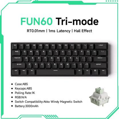 Akko MonsGeek FUN68 FUN60 PRO&MAX  HE Magnetic Keyboard 60% 65% Gaming Keyboards Rapid Trigger 8K Custom Keyboard Gamer Esports Deals 4 U  Gaming Accessories Deals 4 U