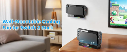 Aolion For Switch 2 Dock RGB Cooling Fan Portable HUB Expansion base Wall Mount With NGC For Switch 2 Accessories Deals 4 U  Console Accessories Deals 4 U