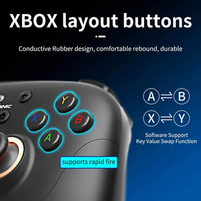 ANBERNIC RG P01 Retro Games Controller Wired/Wireless Bluetooth RGB Hall Effect Joystick XBOX Gamepad for PC Android IOS Steam Deals 4 U   Deals 4 U