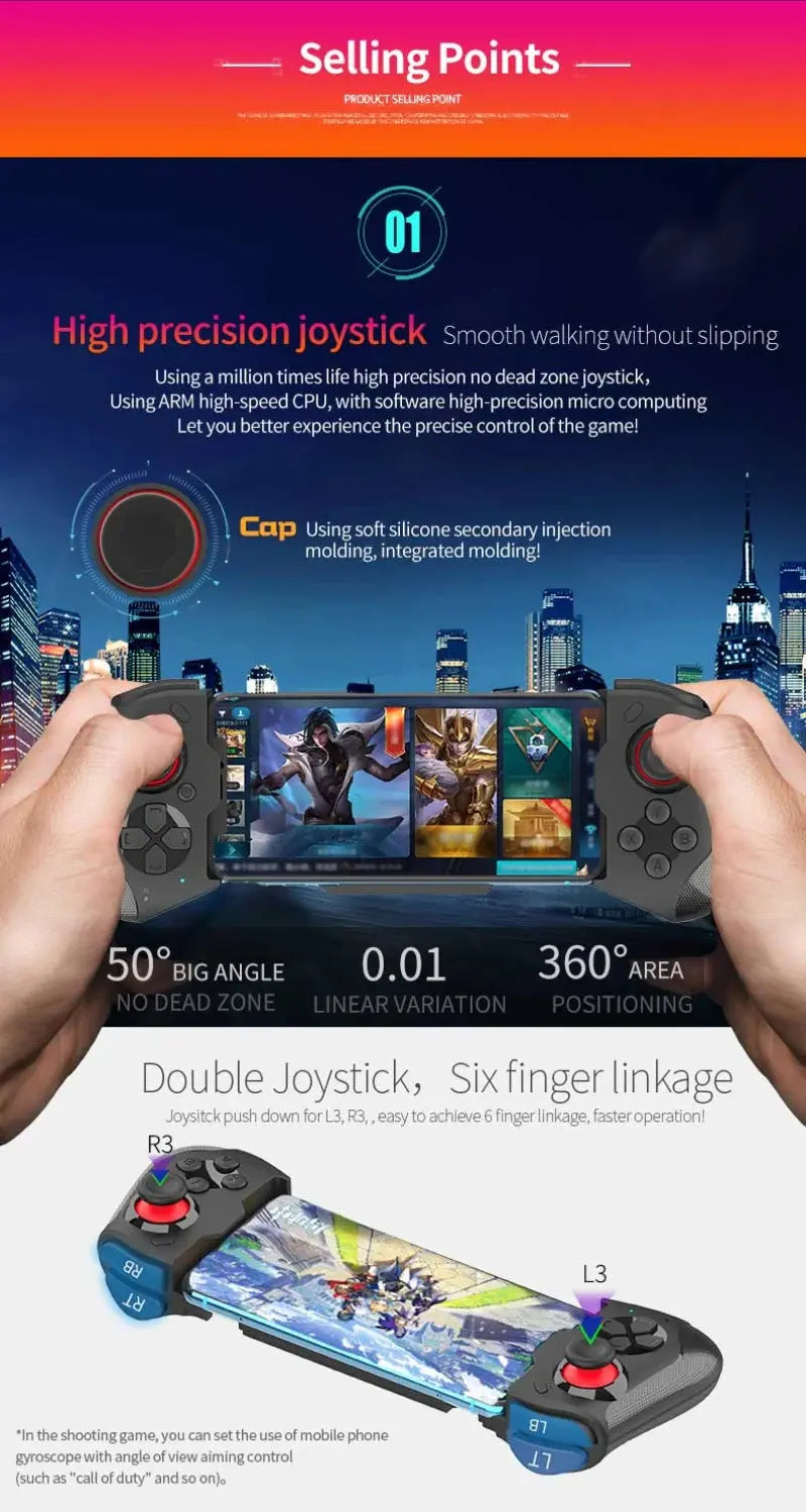 Gamepad For iPhone Android Cell Phone Control Bluetooth Controller Trigger Pubg Mobile Joystick Gaming Smartphone Mando Game Pad Deals 4 U  Mobile Gaming Deals 4 U
