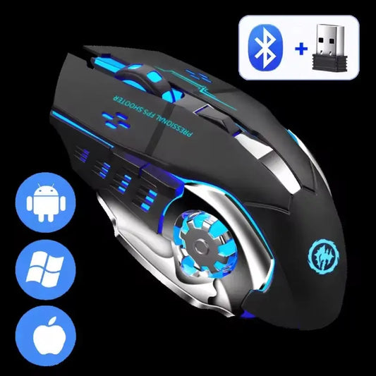Rechargeable Wireless Mouse Gaming Computer Silent Bluetooth Mouse USB Mechanical E-Sports Backlight PC Gamer Mouse For Computer Deals 4 U  Gaming Accessories Deals 4 U