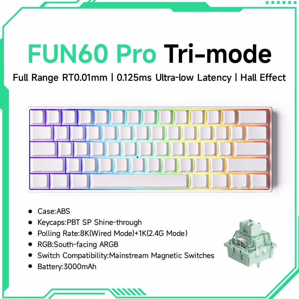 Akko MonsGeek FUN68 FUN60 PRO&MAX  HE Magnetic Keyboard 60% 65% Gaming Keyboards Rapid Trigger 8K Custom Keyboard Gamer Esports Deals 4 U   Deals 4 U