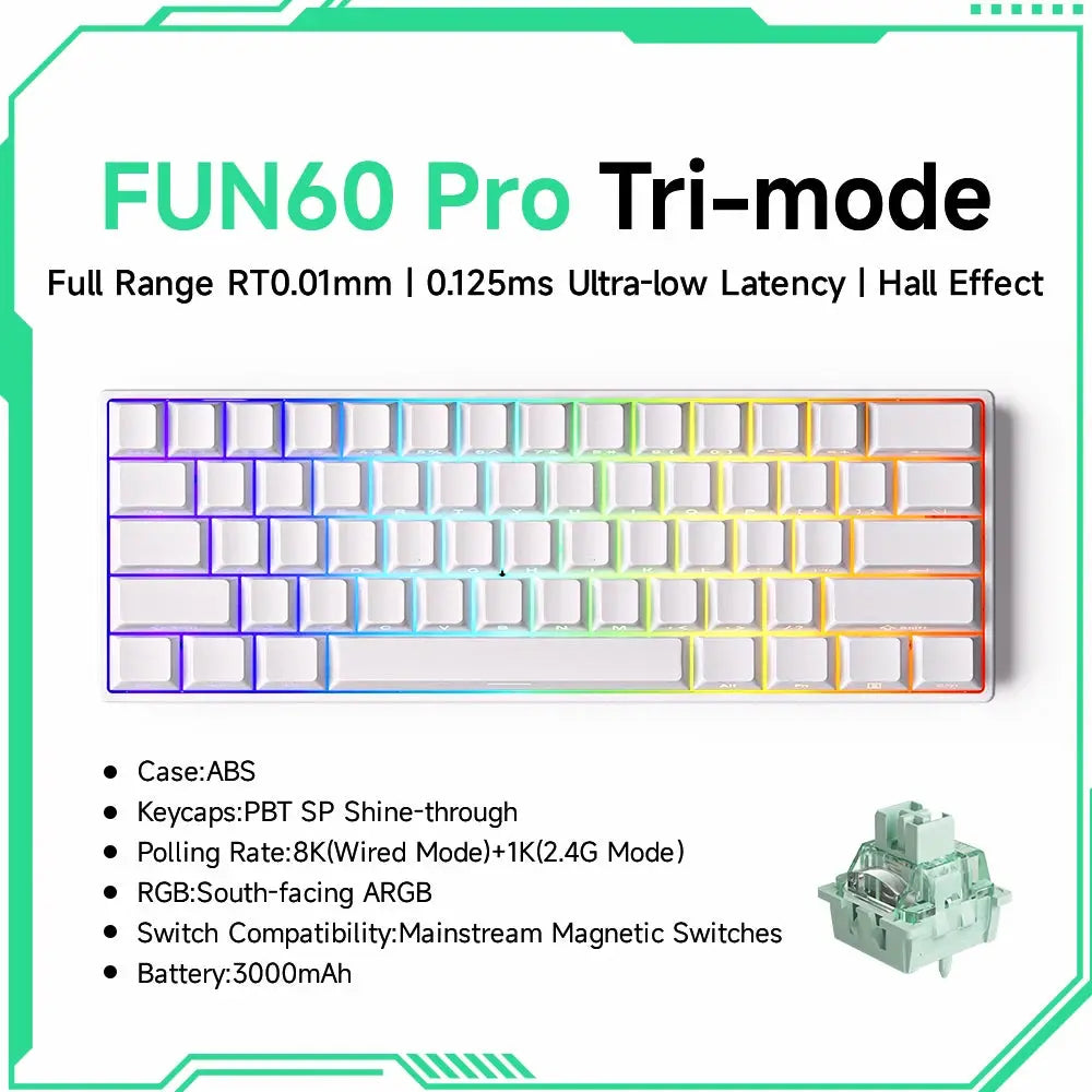 Akko MonsGeek FUN68 FUN60 PRO&MAX  HE Magnetic Keyboard 60% 65% Gaming Keyboards Rapid Trigger 8K Custom Keyboard Gamer Esports Deals 4 U  Gaming Accessories Deals 4 U