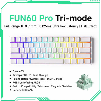 Akko MonsGeek FUN68 FUN60 PRO&MAX  HE Magnetic Keyboard 60% 65% Gaming Keyboards Rapid Trigger 8K Custom Keyboard Gamer Esports Deals 4 U  Gaming Accessories Deals 4 U