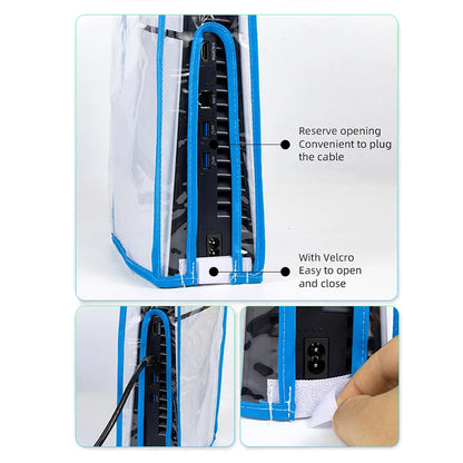 For PS5 Slim Console Dust Cover Dustproof Transparent Case Dustprevent Bag Game Accessories For Disc Version & Digital Edition