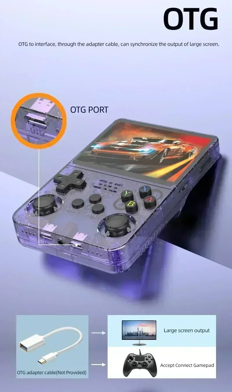 R36S Retro Handheld Game Console 3 5 Inch IPS Screen 64GB 128GB 256GB Portable Gaming Device with Built in Games