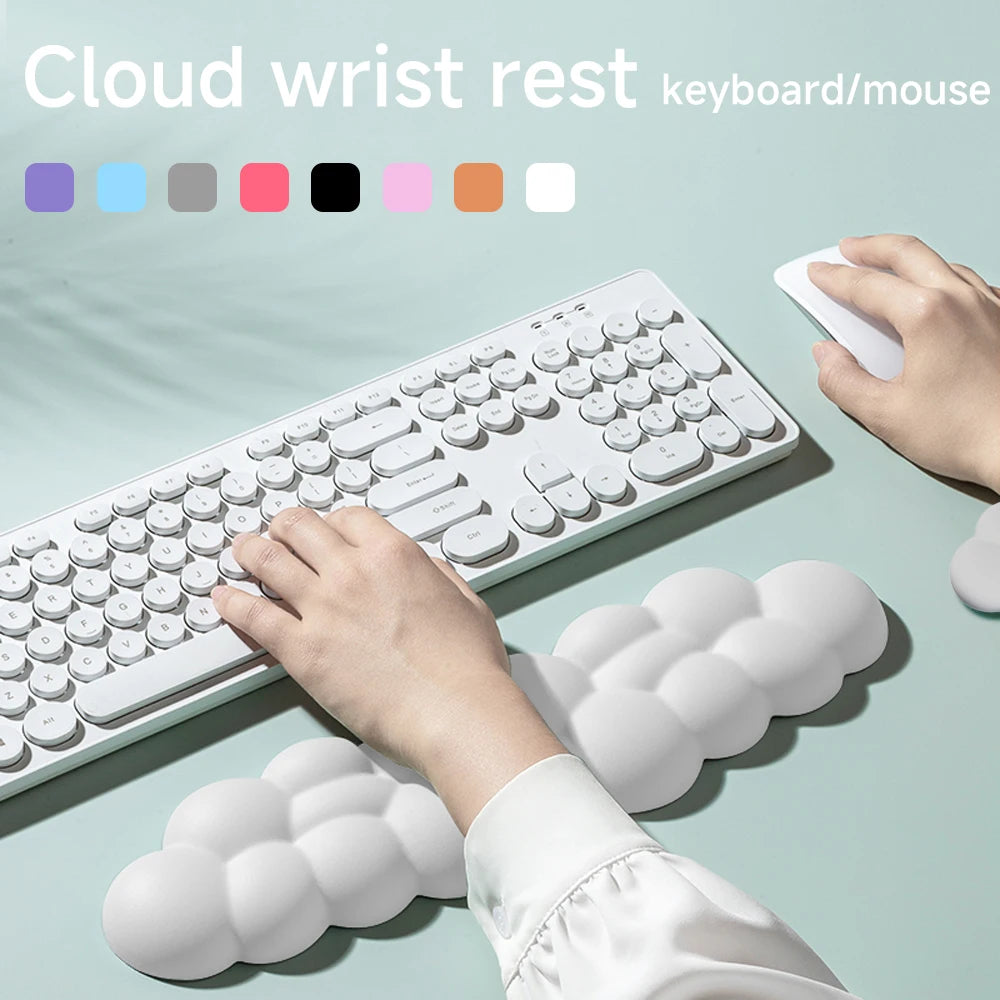 Mouse Pad with Wrist Rest Keyboard Cloud Anti-Slip Desktop Office Gamer Mouse Wrist Rest Ergonomic Keyboard Mouse Pad Wrist Rest