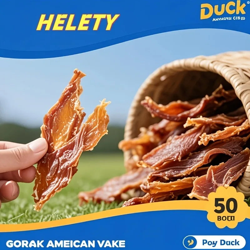 HELETY Duck Meat Jerky - Pet Teething Snack - Pet Training Reward Snack - Dog Snack - Teeth Cleaning Snack - Chewing Snack - Pet Snack - Suitable for Dogs Of All Breeds Deals 4 U   Deals 4 U