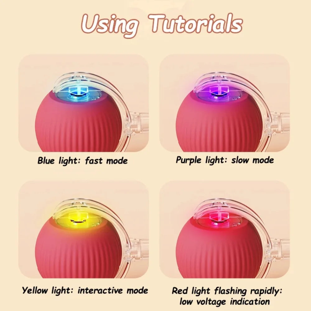 New Cat Interactive Ball Toy Automatic Rolling Ball Faux Tail Rechargeable Smart Pet Electric Toy Dog Cat Training Imitate Mouse Deals 4 U  Smart Pet Toy Deals 4 U