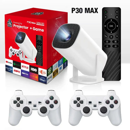 3D Game Projector P30MAX Retro Video Game Console Wireless Controller 4K ULTRA HD plug and play Android11 BT5.0 720P Home Cinema Deals 4 U  Gaming Accessories Deals 4 U