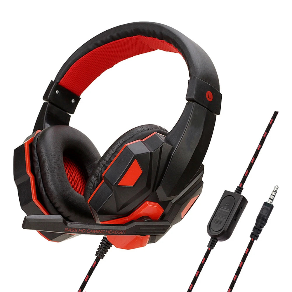 Gaming Wired Headphones 3.5mm Bass Stereo Gamer Music Headset With Microphone Earphone For PS4 Xbox One Switch Phone Laptops PC Deals 4 U   Deals 4 U