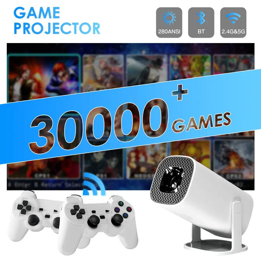 Android 11 Gaming Projector P30MAX 64GB TF Card Wireless Gaming Controller Dual WIFI 1280*720P Home Theater Portable Projector Deals 4 U  Gaming Accessories Deals 4 U