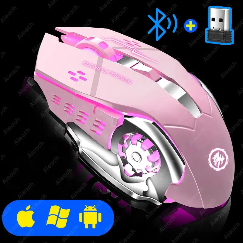 Rechargeable Wireless Mouse Gaming Computer Silent Bluetooth Mouse USB Mechanical E-Sports Backlight PC Gamer Mouse For Computer Deals 4 U  Gaming Accessories Deals 4 U