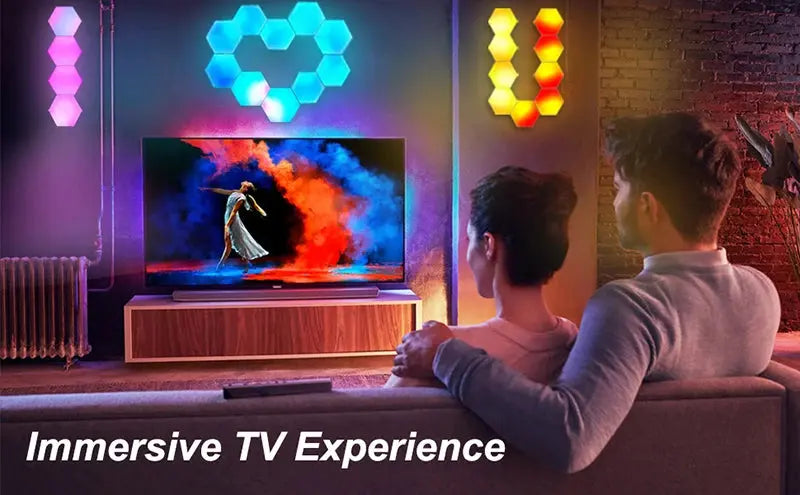 RGB LED Hexagon Light Bluetooth Indoor Wall Light APP Remote Control Night Light Computer Game Room Decoration Bedroom Bedside Deals 4 U  RGB Hexagon Wall Lights Deals 4 U