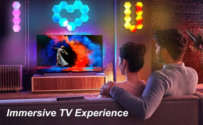 RGB LED Hexagon Light Bluetooth Indoor Wall Light APP Remote Control Night Light Computer Game Room Decoration Bedroom Bedside Deals 4 U  RGB Hexagon Wall Lights Deals 4 U