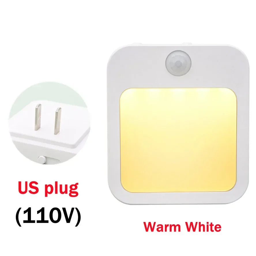 Motion Sensor LED Night Lights EU Plug Dimmable Cabinet Light for Baby Bedside Bedroom Corridor Wireless Night Lamp Lighting Deals 4 U   Deals 4 U