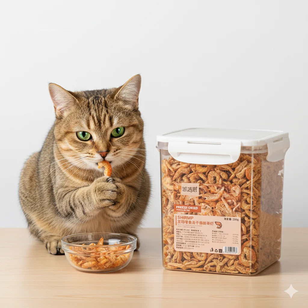 Premium Freeze-Dried Krill Cat Treats - Healthy & Nutritious Snacks for Pet Dental Health Deals 4 U   Deals 4 U