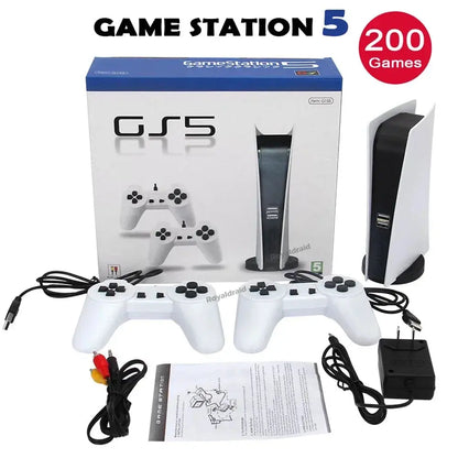 GS5 Game Station 5 Video Game Console With 200 Classic Games 8 Bit TV Console Retro USB Wired Handheld Two Game Player AV Output Deals 4 U  Gaming Accessories Deals 4 U