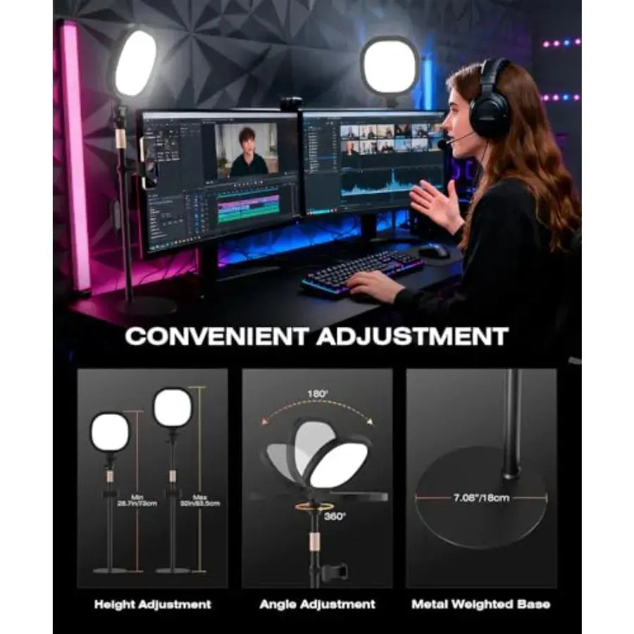 Ring Light for Desk, Soft Lighting for Zoom and Video Calls, Selfie Light with Stand and Phone Holder, CRI 97+ Webcam Light for Deals 4 U  Streaming Equipment Deals 4 U