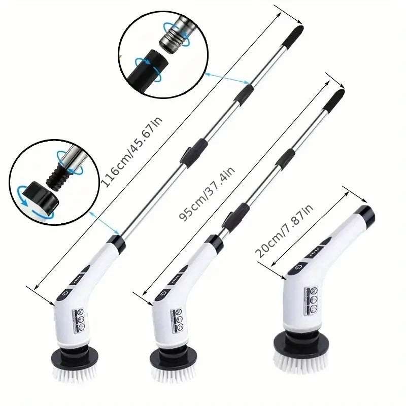 1 Set, Electric Cleaning Brush, Wireless Electric Rotating Scrubber, 7 Brush Heads and Adjustable Extension Handle, Bathroom Cleaning Brush, Household Cleaning Tools Deals 4 U   Deals 4 U