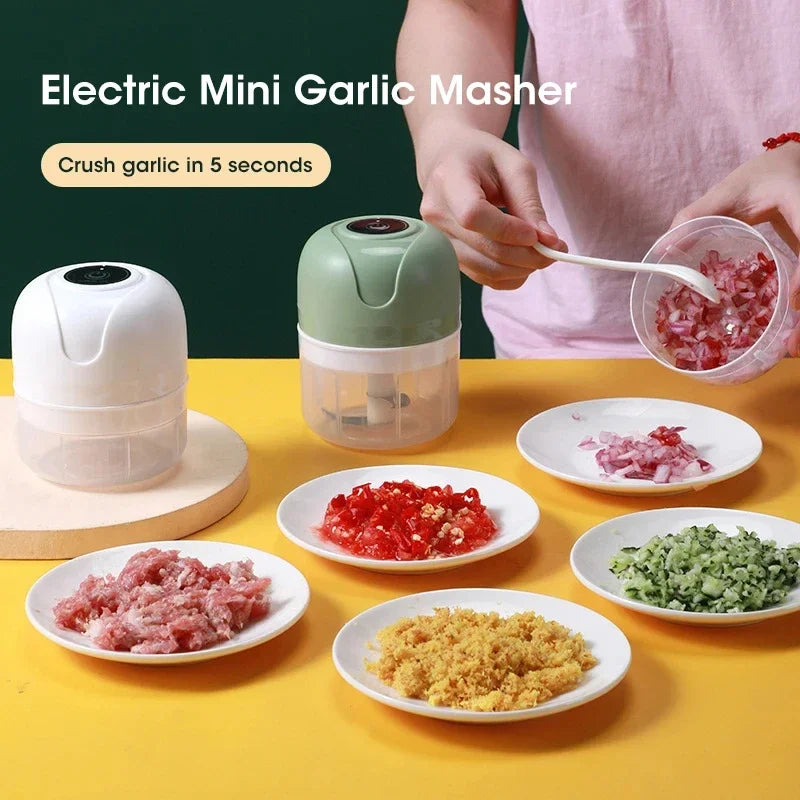 250ml Garlic Masher Crusher Electric Kitchen Food Chopper USB Portable Meat Grinder Vegetable Chopper for Kitchen Gadgets Deals 4 U  Smart Home Gadget Deals 4 U