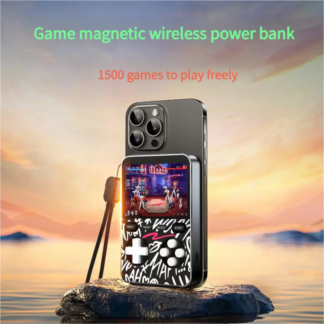 Mini Game Console Thin Magnetic Wireless Power Bank 5000mAh Portable Fast Charging External Battery For iPhone 16 Samsung Deals 4 U  Mobile Gaming Deals 4 U