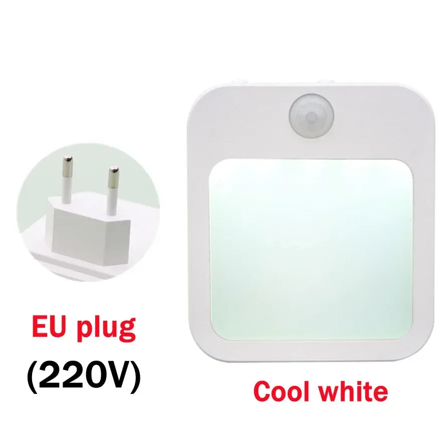 Motion Sensor LED Night Lights EU Plug Dimmable Cabinet Light for Baby Bedside Bedroom Corridor Wireless Night Lamp Lighting Deals 4 U   Deals 4 U