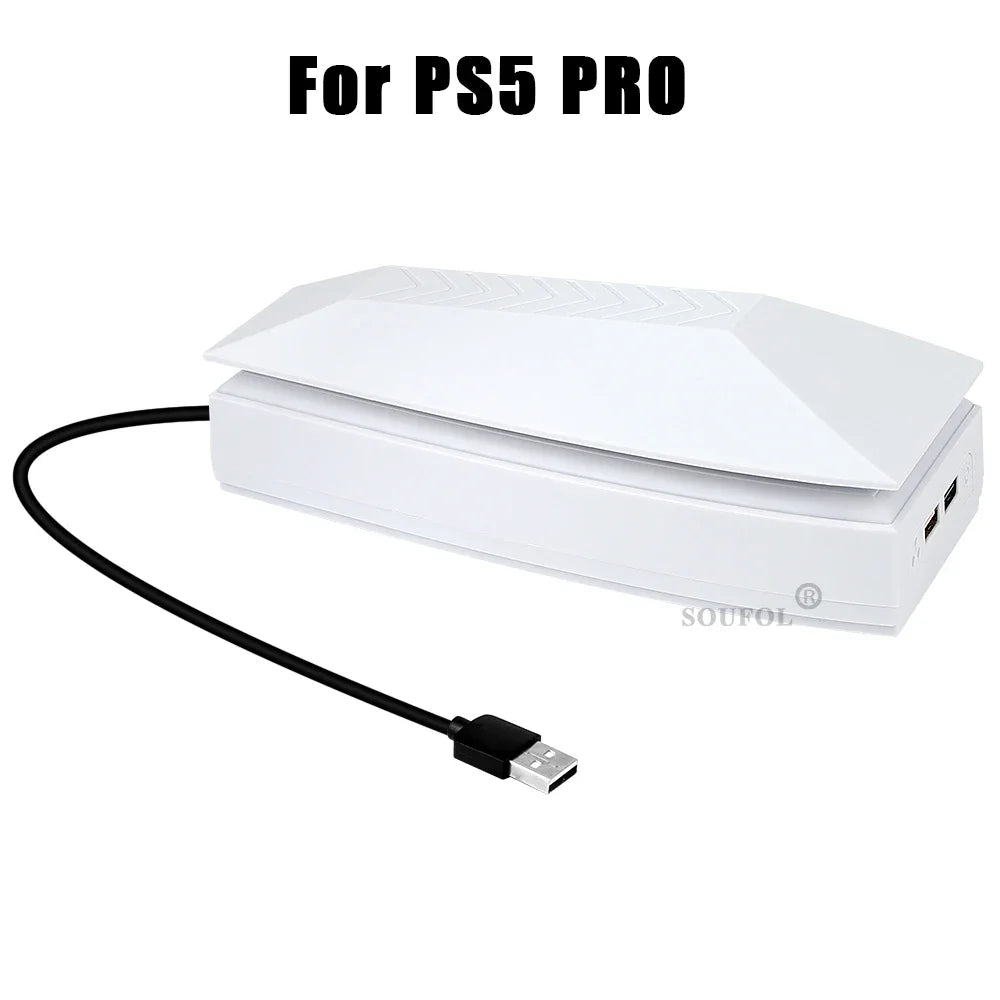 New Upper Cooling Fan for PS5 PRO Console Base Game Cooler Stand Bracket with RGB Dustproof Atmosphere Colorful Lighting LED