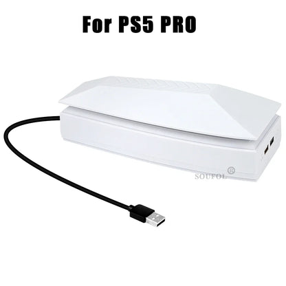 New Upper Cooling Fan for PS5 PRO Console Base Game Cooler Stand Bracket with RGB Dustproof Atmosphere Colorful Lighting LED